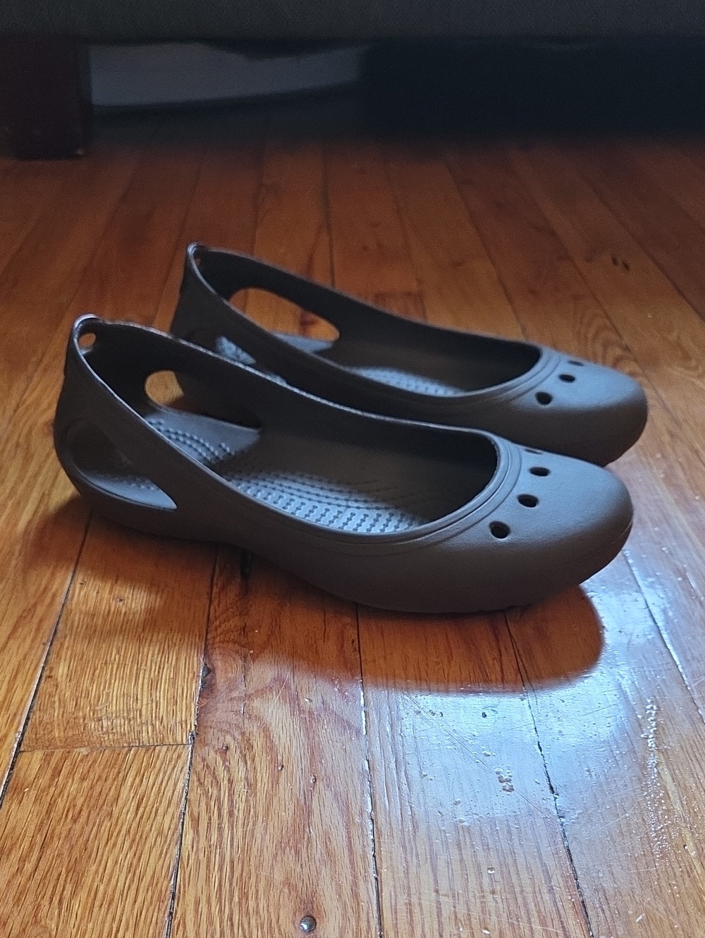 CROCS Women's Slip-On Ballet Flats in Dark Brown